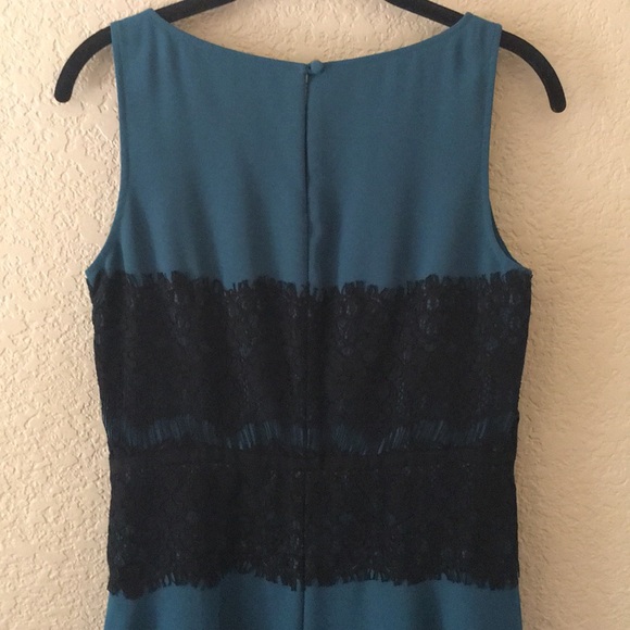 5/$25 | LOFT Aqua and Black Lace Dress - Picture 4 of 7